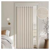 MIULEE Accordion Style Magnetic Folding Door Curtains for Doorways/Closet, Room Divider Pleated Cream Drapes with Hooks for Interior Living Room/Bedroom/Open Closet, Beige, W39 x L78 inches, 1 Panel