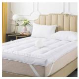 Premium Duck Feather Bed Mattress Topper 100% Cotton Memory Foam Mattress Topper 2500GSM Overfilled Pillow Top Luxury Hotel Collection (full)