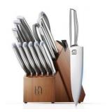 Kitchen Knife Set 14 Piece Premium Japanese High Carbon Stainless Steel Knife Block Sets with Built-in Sharpener, Razor Sharp Knives Set for Kitchen, Quality Acacia Wood Block Knife Set