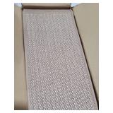 Seloom 9\" x36\" Stair Treads Non Slip Carpet for Wooden Steps Indoor, Peel and Stick Extra Wide Stair Tread Step Pads with Reusable Adhesive for Dogs Kids Elders, Machine Washable, 15 Pack, Beige