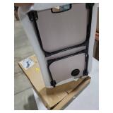 ZEAPTAC Laptop Bed Desk, Foldable Lap Table, Portable Study Table, Laptop Stand with Cup Holder & Tablet Slot & Lifting Handle for Working Writing Drawing & Eating - Dark Black