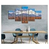 Denali National Park Wall Art Alaska Art Wall Decor Mount McKinley Picture Print Denali Alaska Painting Poster Framed Home Living Room Bedroom Decoration(60