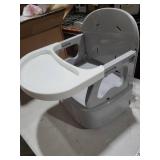 4 in 1 Portable Baby Highchair Convertible Highchair for Babies and Toddlers - Foldable Carry Small Box, High Chair, Infant Booster Seat, Dining Chair, Easy to Carry and Store (Grey