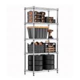 1250 lbs Steel Heavy Duty 5-Tier Utility Shelving Unit Steel Organizer Wire Rack for Home,Kitchen,Office,Chrome (13.7\" D x 23.6\" W x 62.4\" H)