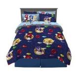 Franco Sonic The Hedgehog Anime Kids Bedding Super Soft Comforter and Sheet Set with Sham, 7 Piece Queen Size,