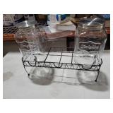 Lallisa 2 Pcs 2 Gallon Glass Drink Dispenser with Stand and Lid