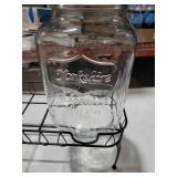 Lallisa 2 Pcs 2 Gallon Glass Drink Dispenser with Stand and Lid