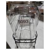 Lallisa 2 Pcs 2 Gallon Glass Drink Dispenser with Stand and Lid