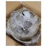 Round Chafing Dishes for Buffet 5 Qt,High Grade Chafing Dish Buffet Set with Stainless Steel Lid & Lid Holder,Full Size Pan,Food Warmers for Parties,Buffet,Wedding, Birthday 4 Pack (Gold