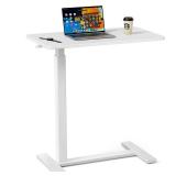 Elevon Overbed Bedside Table with Wheels, Adjustable Hospital & Home Use Bed Table, Rolling Laptop Table, Mobile Standing Desk