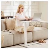 Elevon Overbed Bedside Table with Wheels, Adjustable Hospital & Home Use Bed Table, Rolling Laptop Table, Mobile Standing Desk