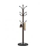 Metal Coat Rack Stand with Natural Marble Base, Coat Rack Freestanding, Sturdy Hall Tree with 12 Hooks for Hanging Clothes, Bags, Scarfs, Coat Hanger for Entryway, Hallway (Brown) missing parts