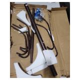Metal Coat Rack Stand with Natural Marble Base, Coat Rack Freestanding, Sturdy Hall Tree with 12 Hooks for Hanging Clothes, Bags, Scarfs, Coat Hanger for Entryway, Hallway (Brown) missing parts