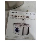 Cat Water Fountain Stainless Steel: 108oz/3.2L Cat Fountain for Drinking- Pet Water Fountain Inside - Automatic Dog Watering Dispenser Bowl - Pet Feeding & Watering Supplies - Water Level Window