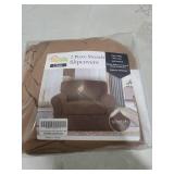 Easy-Going 2 Pieces Microfiber Stretch Chair Slipcover Spandex Soft Fitted Sofa Couch Cover Washable Furniture Protector with Elastic Bottom Kids Pet Brown