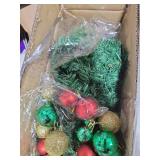 4ft Artificial Christmas Tree with Lights and Ornaments, Small Prelit Xmas Tree with Hanging Balls (8 Modes) for Home Holiday Decoration, Gold+Red+Green