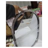 Oval Wooden Beveled Wall Mirror 26\"x18\"