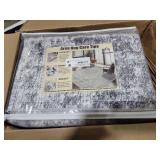 Area Rug 8x10 Washable Rug Gray Vintage Traditional Mat Distressed Indoor Foldable