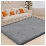 ACOMOPACK Baby Play Mat Area Rug for Living Room 1.3\" Thick Memory Foam 59\"x79\" Dark Grey- Damaged