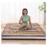 Dr.Futon Japanese Floor Futon Mattress Extra Thick Folding Roll Up Bed Topper Mat for Guest,Lounger and Tavel