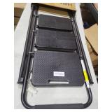 HBTower Step Ladder, Folding Step Stool with Wide Anti-Slip Pedal, Sturdy Steel Ladder, Convenient Handrail, Lightweight, Portable Steel Step Stool