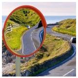 RELIANCER 32\" Convex Security Mirror,Curved Safety Traffic Road Driveway Mirror