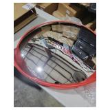 RELIANCER 32\" Convex Security Mirror,Curved Safety Traffic Road Driveway Mirror