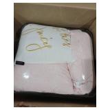 Juicy Couture Cabana Stripe Reversible Bedding Set - King Size - Dogwood Pink/White Stripe Print 6 Piece Set Includes 1 104\" x 90\" Comforter, 3 Decorative Pillows, 2 Shams