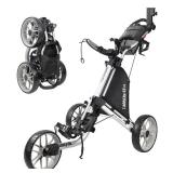 Caddytek CaddyLite EZ V8 Golf Push Cart - Lightweight 3 Wheel Foldable Cart with One-Click 2-Step Folding, EVA Wheels, Adjustable Handle, Cooler Basket, Umbrella & Drink Holder, Compact Golf Cart no h