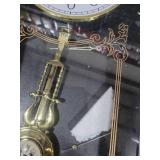 Large Vintage Grandfather Wood- Looking Plastic Pendulum Wall Clock for Living Room, Kitchen, or Dining Room, Large White