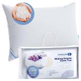 Continental Bedding Feather Goose Down Pillows - Luxury & Breathable Bed Pillows for Sleeping, Back, Side & Stomach Sleepers - Standard Queen Size, Pack of 1-50% Down & 50% Feather Filled