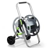 Garden Hose Reel Cart, Holds 75-150 Feet of 5/8-Inch Hose, Portable Hose Reel Cart With Wheels,Adjustable Handrail, Quick Hose Connector