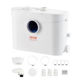 VEVOR 700W Macerator Pump, 9600 L/h Flow, 32.8 ft/10 m Head, Macerator Sewerage Sump Pump with 3 Water Inlets for Toilet, Basement, Kitchen, Sink, Shower, Bathtub Waste Water Disposal Upflush Machine
