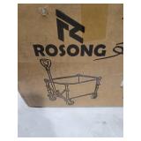 ROSONG Collapsible Wagon Cart with Wheels Foldable - Folding Utility Heavy Duty Wagons Carts for Grocery Sports Garden Shopping Camping Wheelbarrows (Black, 120L)