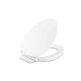 KOHLER 57777-WCF-0 Cymbal ReadyLatch Quiet-Close Soft Close Toilet Seat Elongated, Flexible CoreFlex Material, Wider Toilet Seat Surface, Home Essentials, White