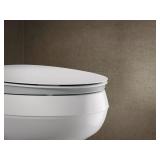 KOHLER 57777-WCF-0 Cymbal ReadyLatch Quiet-Close Soft Close Toilet Seat Elongated, Flexible CoreFlex Material, Wider Toilet Seat Surface, Home Essentials, White