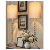 Buffet Lamps, Table Lamps Set of 2-30\" H Tall with Sturdy Metal Bases & Textured Linen Shades - UL Certified, Ideal for Creating a Cozy Vibe in Living Rooms, Dining Rooms & Entryways (Rustic