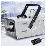 TCFUNDY Snow Machine 1500W Snow Making Machine Snowflake Maker for Christmas Wedding Kids Party Stage Effect with Wired Remote Control