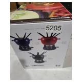 Swissmar Lucerne 10-Piece Cast Iron Fondue Set - Ideal for Melting Cheese, Chocolate, & More - Perfect for Kitchen Collection & Wedding Gift Giving - 2 Liter / 2 Quart - Red