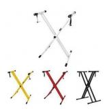 Kadence Heavy-Duty, Double-X, Adjustable Piano Keyboard Stand with Locking Straps (White)