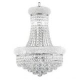 10 Lights Chrome Finish Empire Crystal Chandelier Lighting for Dining Room Living Room Foyer Hallway Bedroom Entryway (Dia 18