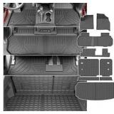 8-Seat Floor Mat Compatible with 2024-2025 Chevy Traverse 2025 GMC Acadia Backrest Trunk Cargo Mat Cargo Liner Floor Liner Replacement for 2024-2025 Chevy Traverse Accessories