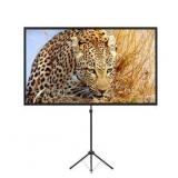 Portable Projector Screen with Stand, Outdoor Movie Screen, 80 Inch 16:9, Light-Weight, Mobile and Compact, Easy Setup and Carrying, Projection Screen with 1.2 Gain Glass Fiber, Idea for Home Cinema.
