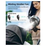 Misting Stroller Fan, 6000mAh Battery Operated Portable Fan with Light & 360° Pivoting, Personal Fans with Flexible Tripod for Baby, Office, Travel,Treadmill,Outdoors
