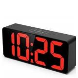 7.5 Inches Oversized Digital Alarm Clock for Seniors & Visually Impaired, Simple Setup, 0-100% Dimmer, Adjustable Volume, USB Charging Port, Snooze, Outlet Powered for Bedroom