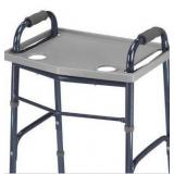 DMI Walker Tray With Cup Holders, Walker Tray For Folding Walkers, Mobility Accessory for Seniors, Tray Table for Standard Walkers, Multipurpose and Portable, Gray