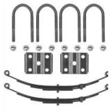 Single Trailer Leaf Spring 4 Leaf Double Eye 1750lbs Cap for 3500 lbs Axle Suspension & U-Bolt kit, 25 1/4" Length fits for SW4B Set of 2