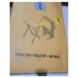 Casual Home 660-40 Tray Table Set, Natural, 14.75 in x 19 in x 25.5 in, 5 Piece