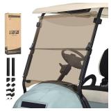 10L0L Golf Cart Windshield for Club Car Precedent 2004-Up, Tempo, 2017-Up Onward, Clear/Tinted Fold Down Club Car Windshield Anti-UV Impact Resistant - 37.5\"W X 33.6\"H