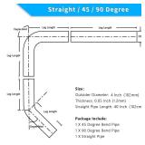 FGJQEFG 4 Inch DIY Custom Mandrel Exhaust Pipe Tube Pipe, 40 Inch Straight Pipe, 4